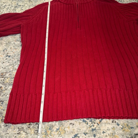 100% cotton Y2K Calvin Klein jeans Red quarter Zip Sweater - Picture 7 of 12